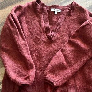 Madewell Women's Burgundy V-Neck Sweater